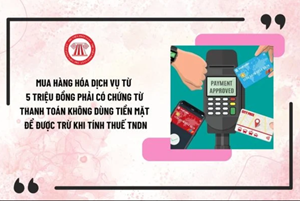  Mua hàng hóa từ 5 triệu đồng phải có chứng từ thanh toán không dùng tiền mặt để được trừ khi tính thuế TNDN 